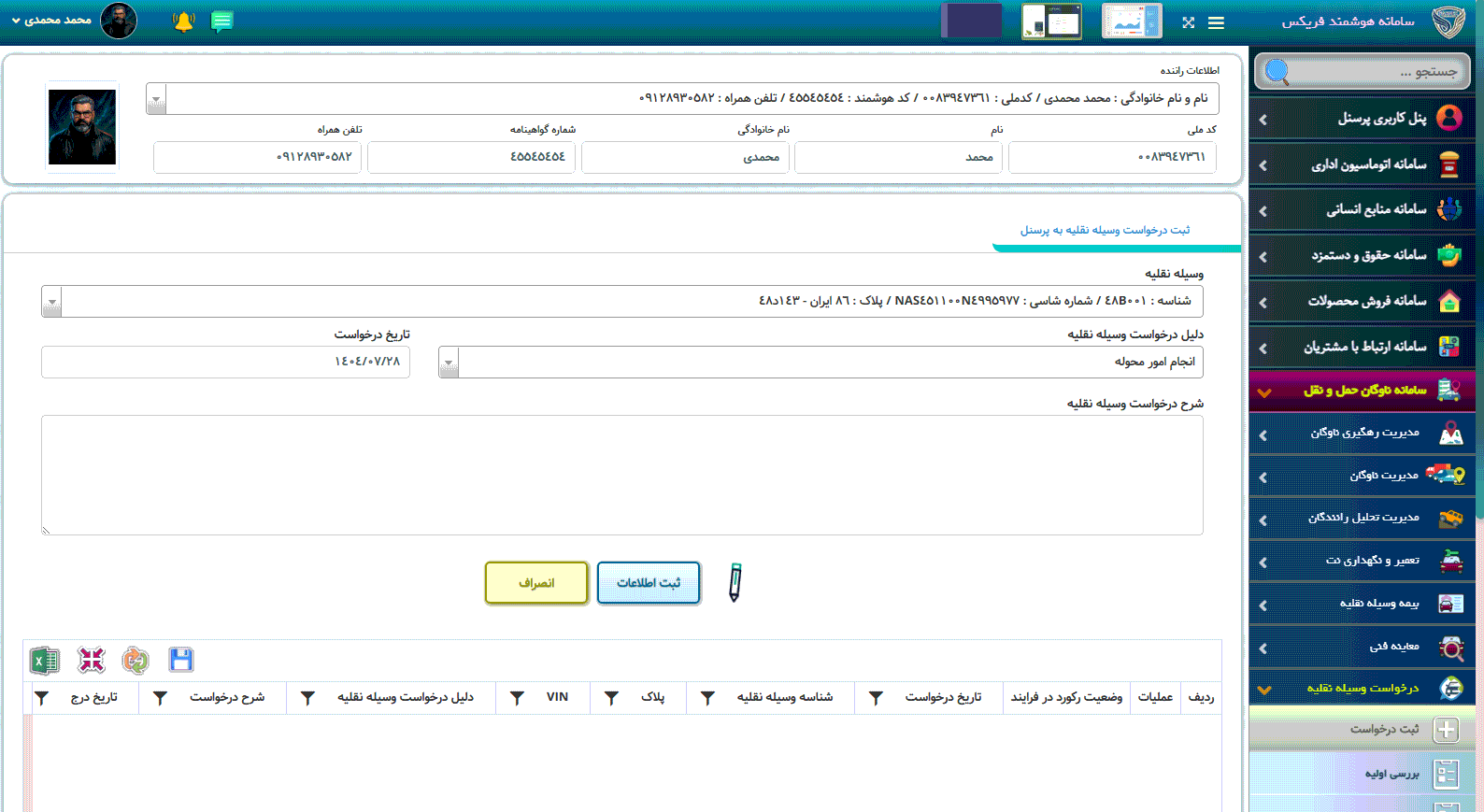ویژگی سامانه منابع انسانی
